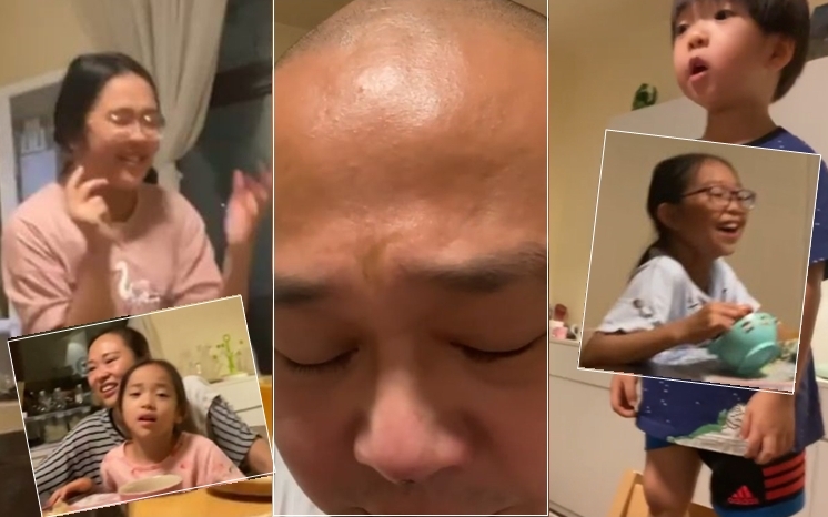 細仔道申、大女霏霏都講到企晒起身好激動,二女熹熹講埋一份,細女機機坐住媽咪大脾,Bob嫂反而聽到笑晒口。