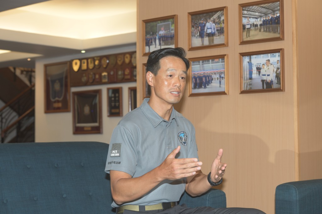 陳劍昌強調，學警預備班重視學員的思維啟發。  蔡楚輝攝