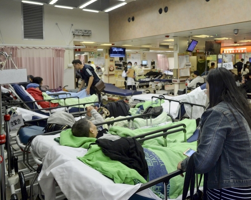 15間提供內科病床的公立醫院中,除瑪麗醫院外,14間的佔用率均爆滿。