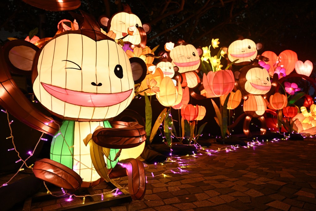 香港文化中心露天廣場展出的繽紛綵燈。