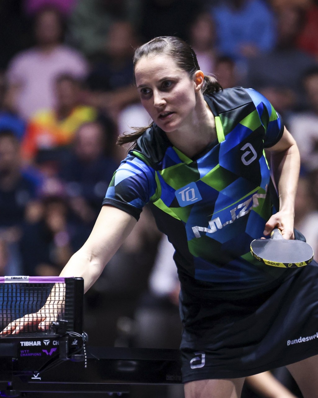 王藝迪反勝德國好手莎比妮雲達。WTT圖片