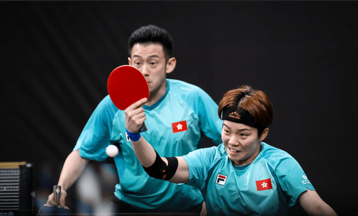 黃鎮廷(左)、杜凱琹(右)打入卡塔爾站混雙決賽。WTT官網