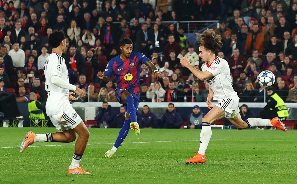 拉舒福特后备上阵5分钟便贡献助攻。路透社