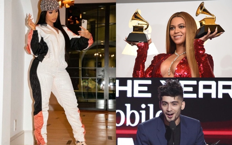 Beyonce與Zayn Malik(右上、右下)不會出席格林美,Cardi B就撰文希望大家支持獨立黑人歌手。