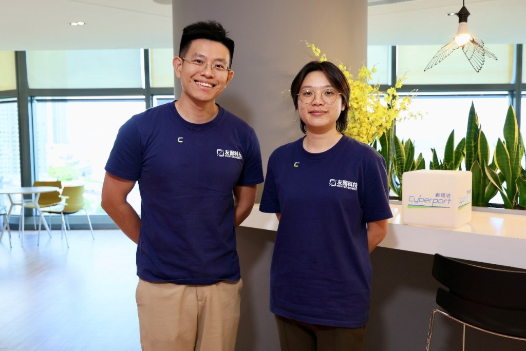 友圖科技創辦人兼行政總裁李柏嘉(左)、首席運營官陳禕程(右)。 友圖科技創辦人兼行政總裁李柏嘉(左)、首席運營官陳禕程(右)。