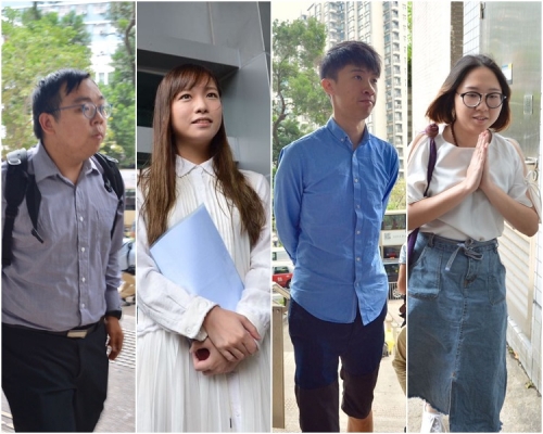 由左至右:楊禮康、游蕙禎、梁頌恆及鍾雪瑩。