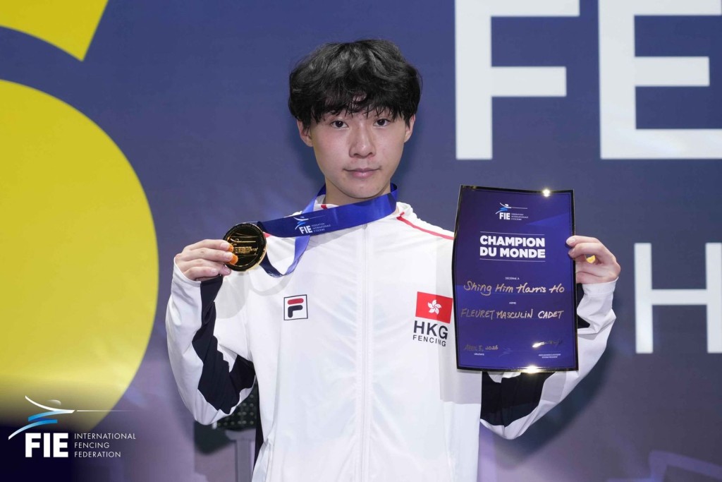 何承謙首度成為世少冠軍。FIE圖