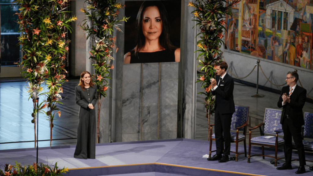 馬查多缺席頒獎禮。美聯社