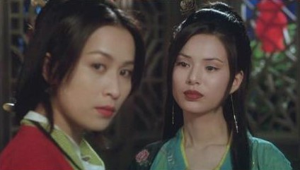 劉嘉玲（左）與李若彤在《大內密探零零發》的同場戲份。