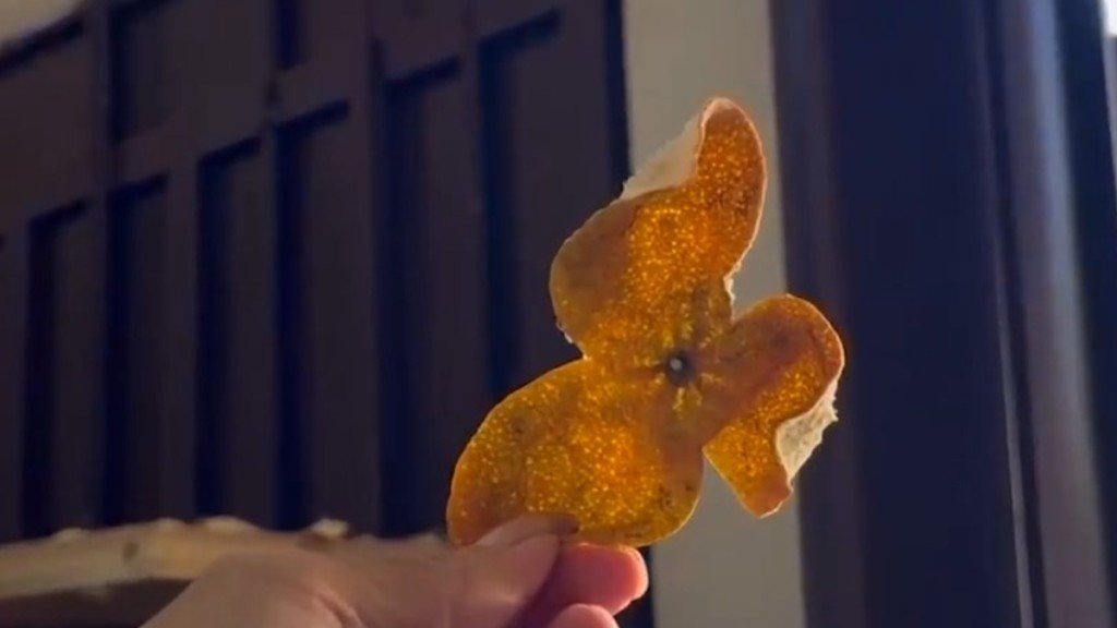 報道指,8成所謂廣東新會陳皮實為「廣西陳皮」。央視截圖 報道指,8成所謂廣東新會陳皮實為「廣西陳皮」。央視截圖