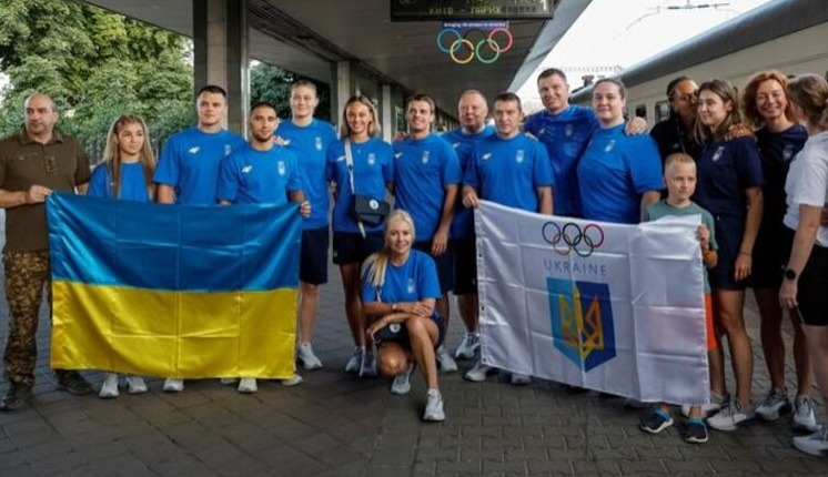 乌克兰奥运柔道队和击剑队成员。路透社 