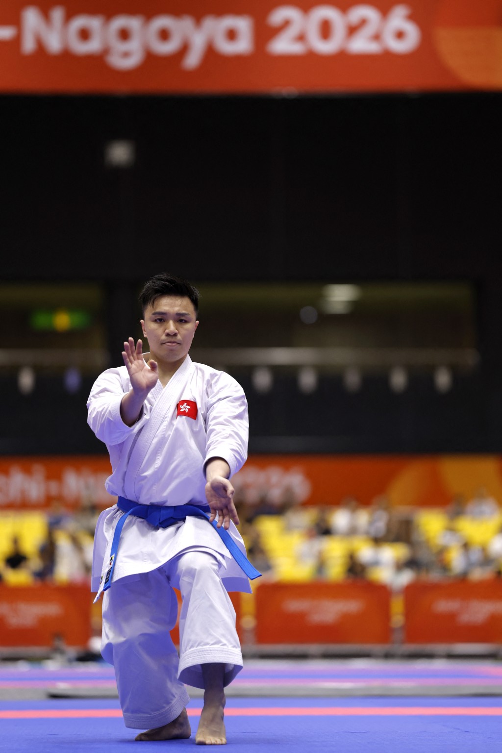 洪晧崴空手道男子個人形銅牌戰以5:0擊馬來西亞選手，為港隊再添一面銅牌。路透社