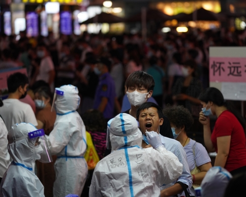 廣州南沙今日起封區進行全民檢測。AP圖片