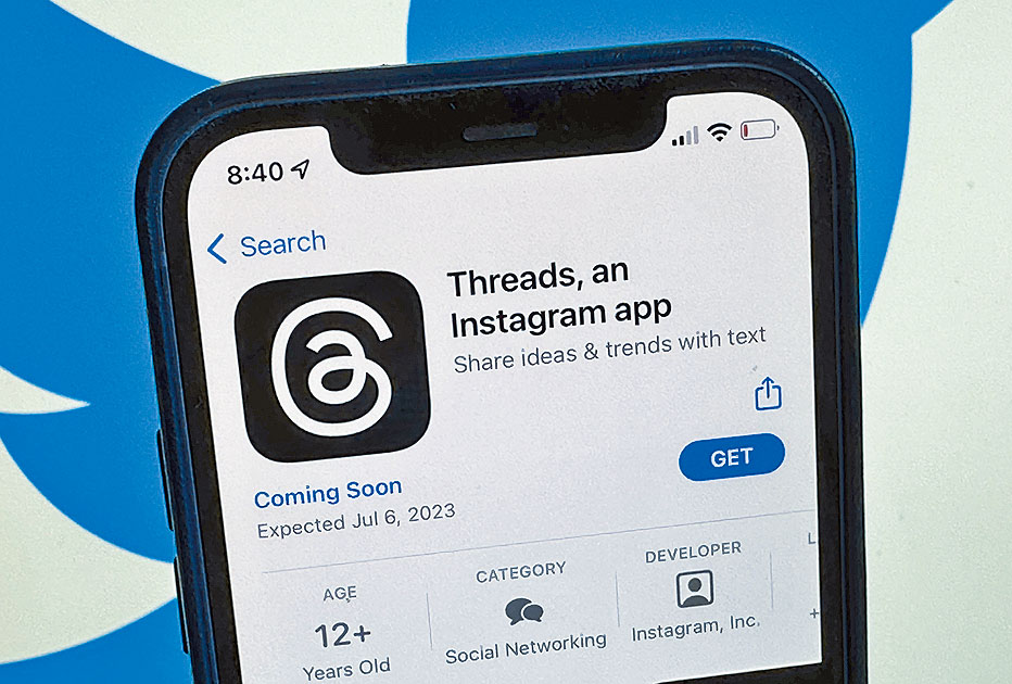 苹果App Store上的Threads应用程式。