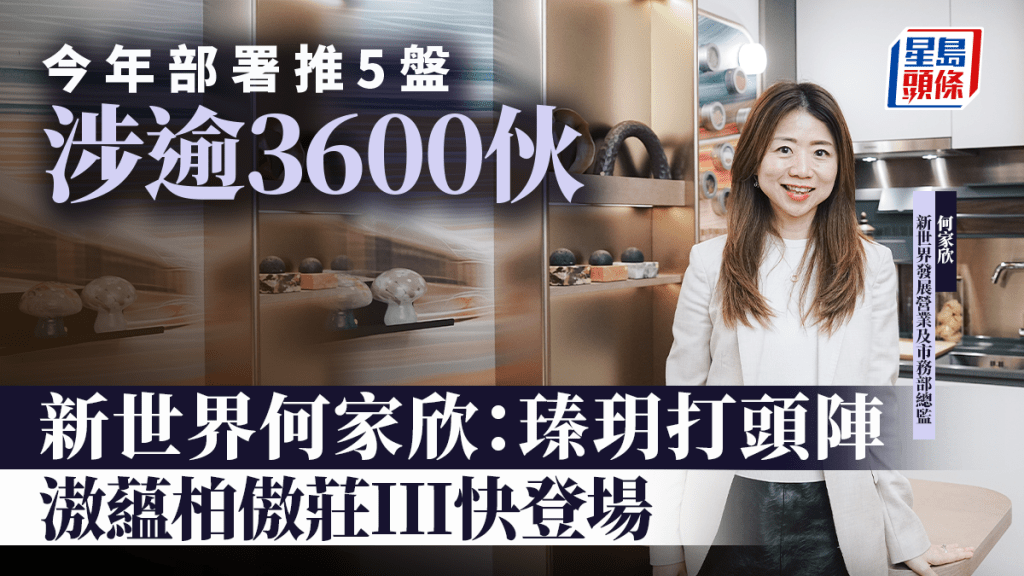 今年部署推5盘 涉逾3600伙 新世界何家欣：瑧玥打头阵 滶蕴柏傲庄III快登场