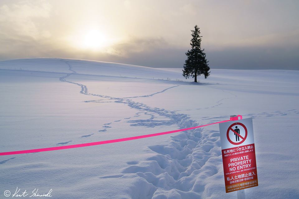 现场设有警告牌标明不得进入。日本摄影师Kent Shiraishi图片