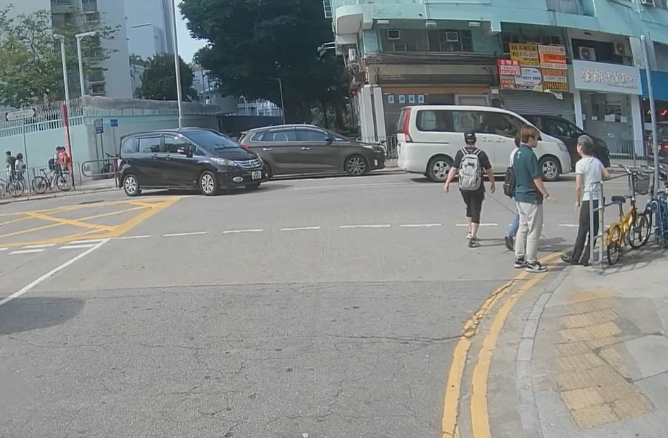 男司机落车查看女事主伤势。fb车cam L（香港群组）影片截图