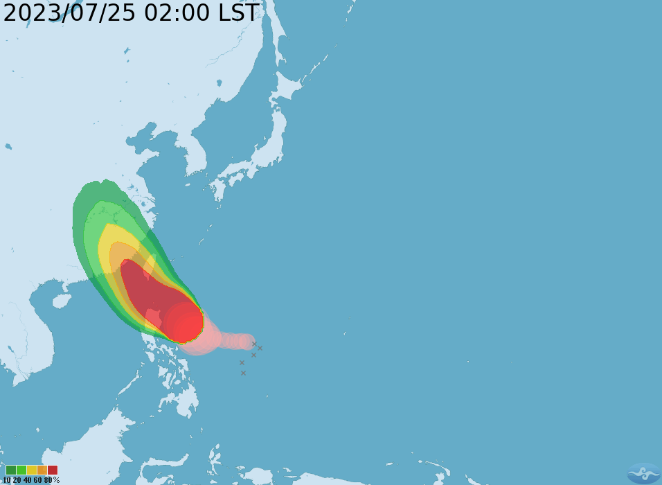 台风杜苏芮未来走势图。台湾中央气象台