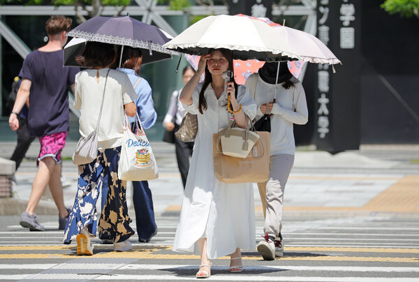 日本當局已針對42個都府縣發布今年範圍最廣的中暑警戒警報。美聯社 日本當局已針對42個都府縣發布今年範圍最廣的中暑警戒警報。美聯社