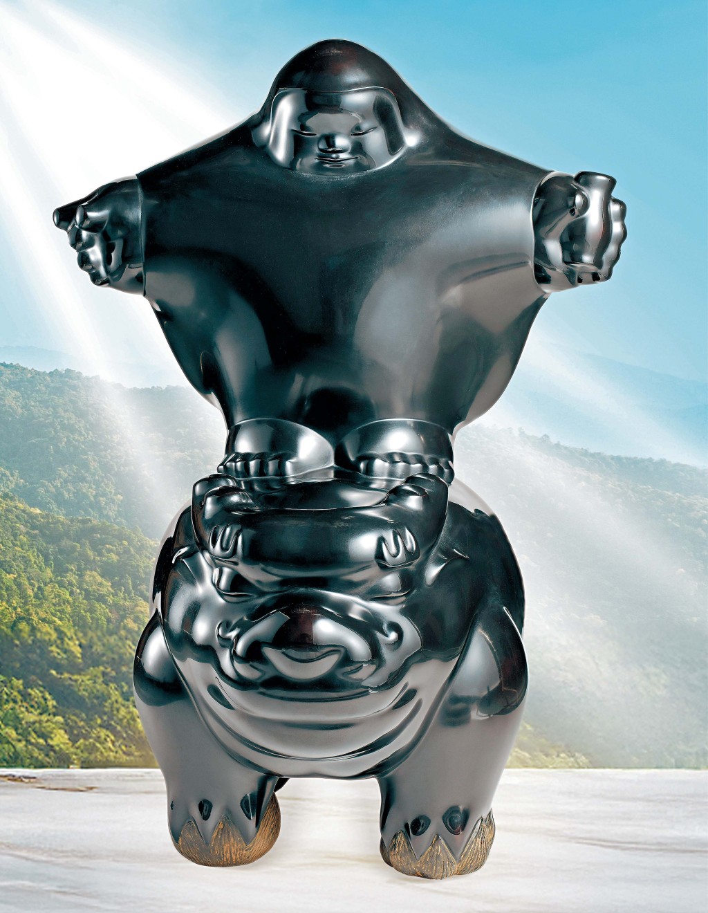 李真《大士騎龍》 銅雕版數　4/6，2001年作，330×293×200cm 估價：HK$ 5,800,000-8,800,000