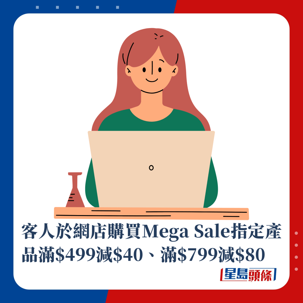 客人于网店购买Mega Sale指定产品满$499减$40、满$799减$80