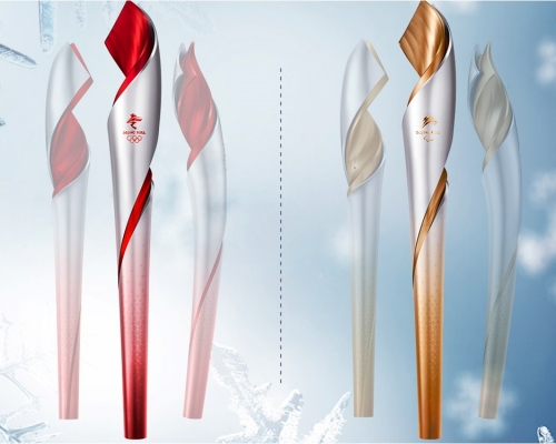 北京冬奧、殘奧火炬設計亮相。央視圖片