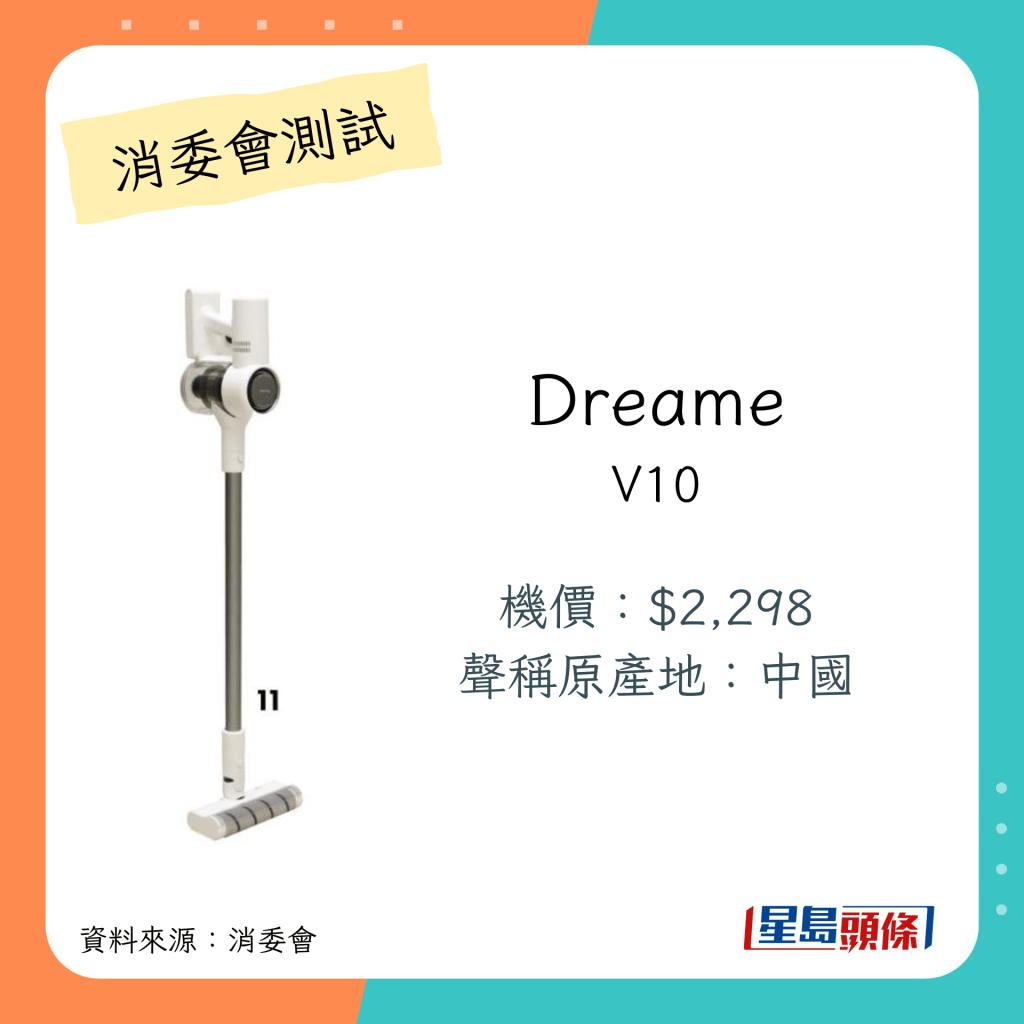 在消委會測試中,總評獲3.5分的直立式吸塵機。