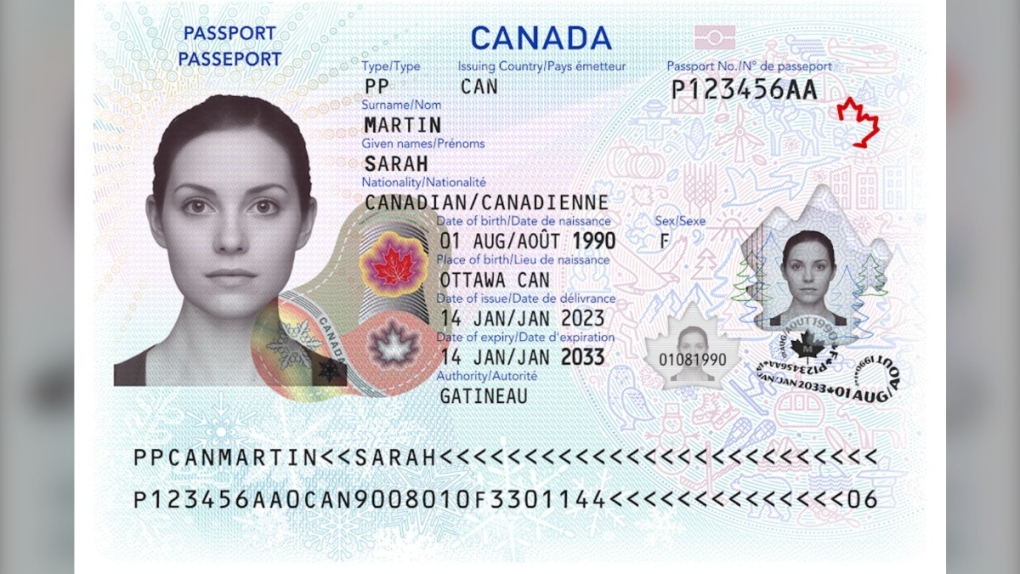 新版护照内页设有特殊金属防伪压纹。加拿大移民部