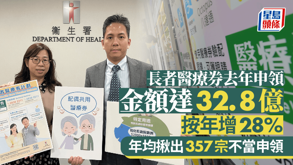 長者醫療券去年申領金額達32.8億按年增25% 年均揪出357宗不當申領