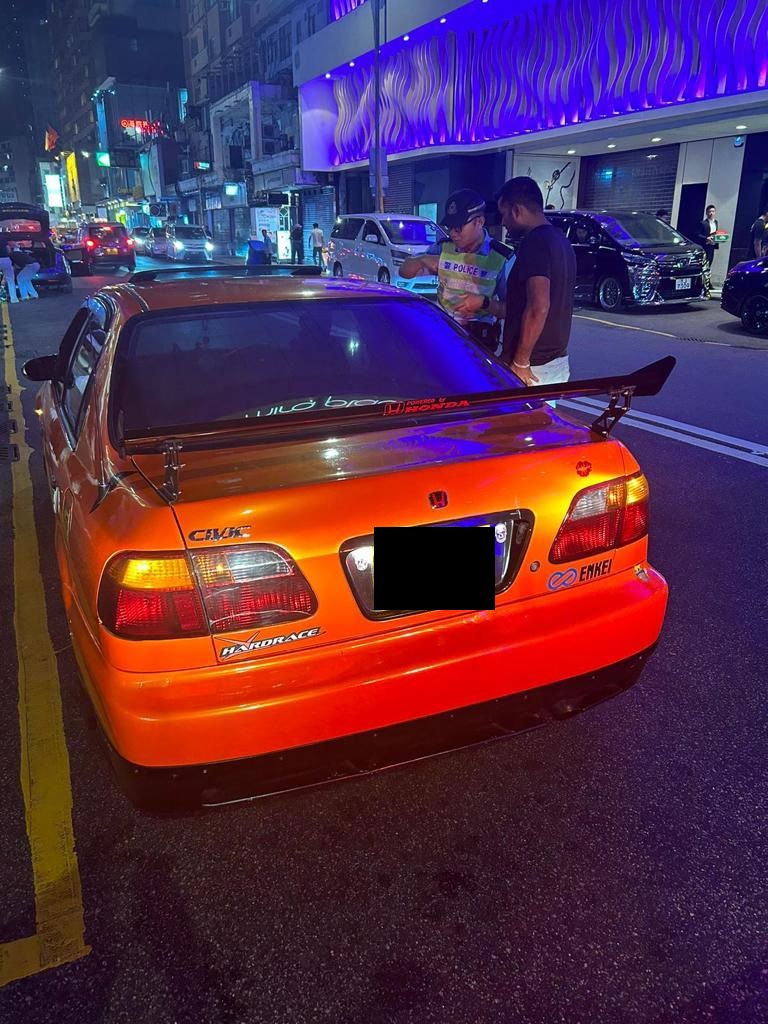 西九龍總區交通部打擊非法賽車。警方提供圖片