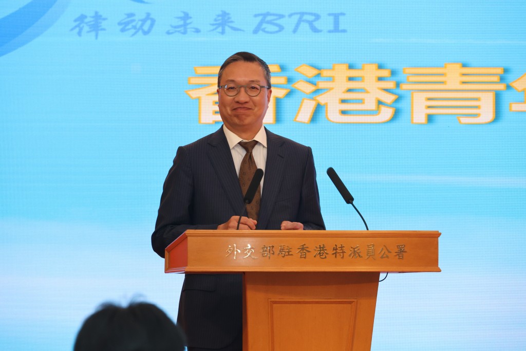 律政司司長林定國發表演講。
