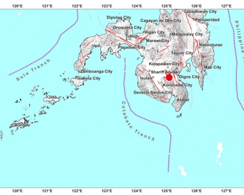 菲律賓南部發生6.3級地震。菲律賓火山暨地震研究所圖片