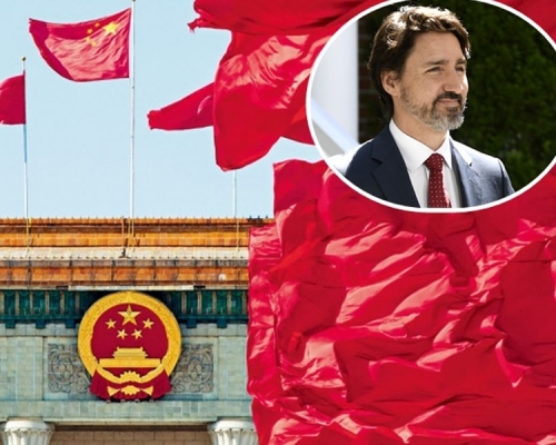 中方形容加拿大的做法是螳臂當車,絕不會得逞。資料圖片(小圖為加拿大總理杜魯多。AP)