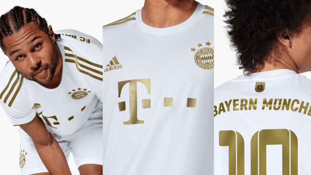 拜仁日前公佈新球季「白金版」作客球衣。 網上圖片