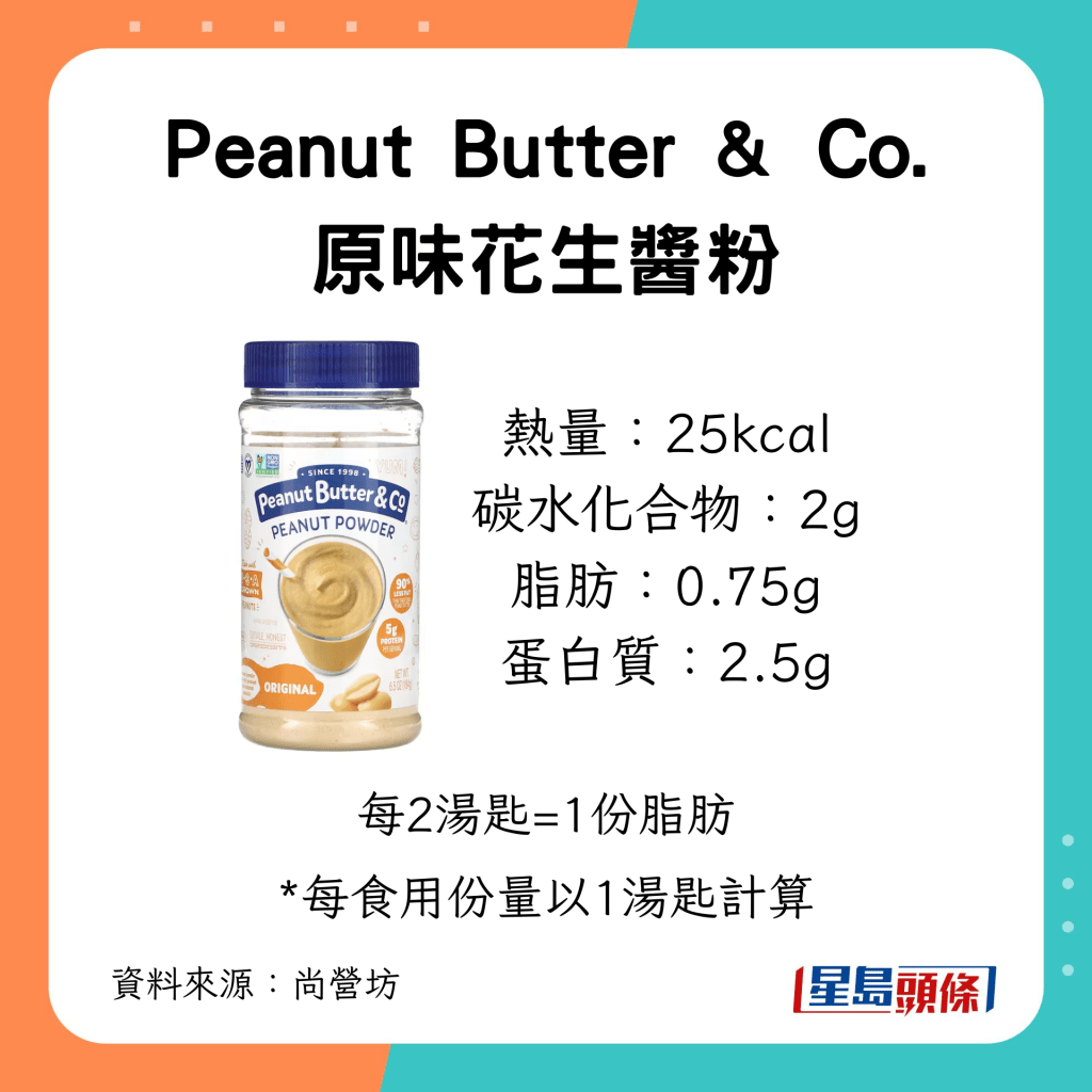 7. Peanut Butter & Co. 原味花生醬粉