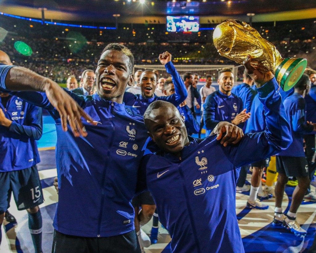 2018俄羅斯世界盃，簡迪亦以中場主力身份為法國第二度捧起世界盃寶座。。網上圖片