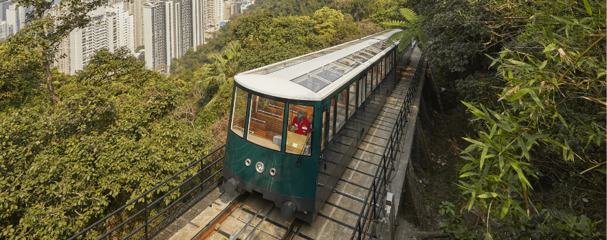 老友記們可在中環乘山頂纜車緩緩前往山頂。