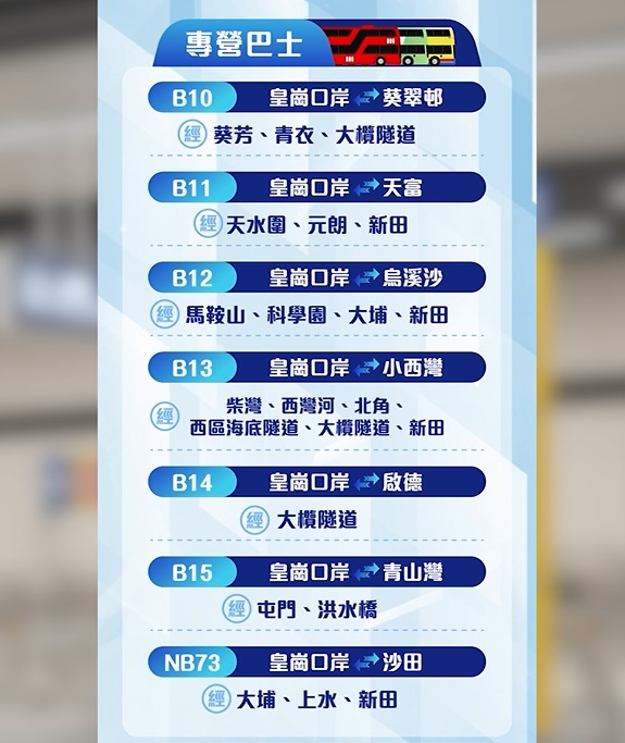 口岸公共交通配套。 口岸公共交通配套。
