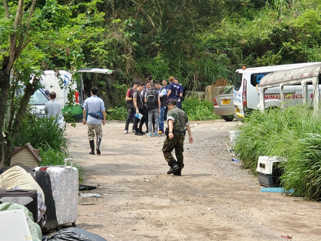 多個部門人員約30人到再狗場調查。