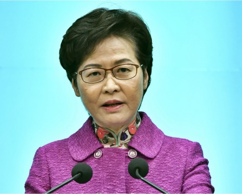 林鄭月娥感謝大部分市民都配合「封區」行動。資料圖片