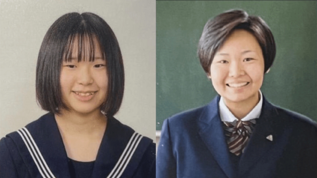 村山月（圖左）被以內田梨瑚（圖右）為首的童黨推落大橋致死。（X平台）