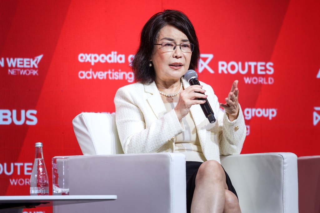 機管局行政總裁張李佳蕙表示，很高興香港有4條航線位列全球10大最繁忙國際客運航線，並且獲選為「2026年全球最佳機場」。資料圖片