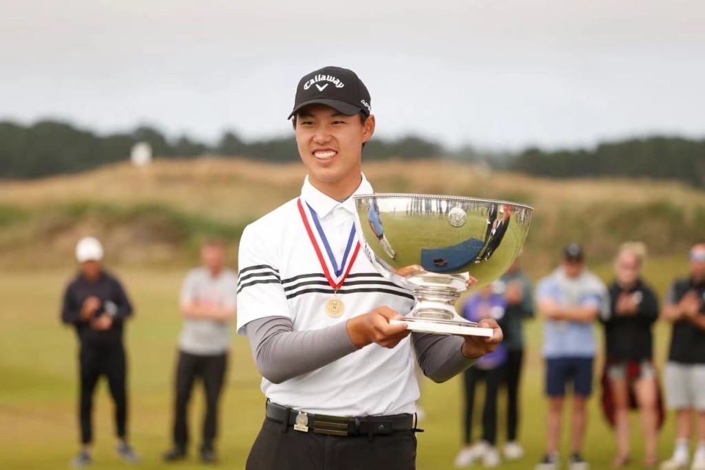 丁文一去年奪得美國業餘青少年錦標賽冠軍，成為首個贏得美國高爾夫球協會USGA賽事的中國球員。公關提供圖片