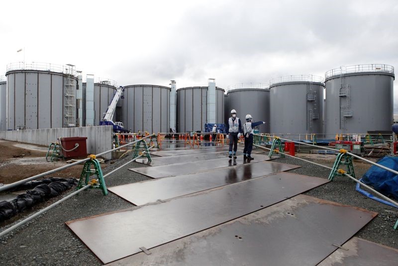 福島核電廠儲存核污水的設施。路透社