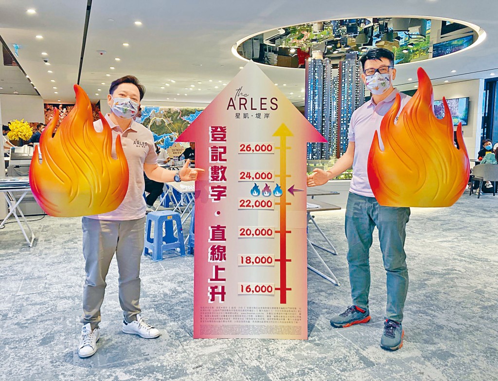 中洲楊聰永（右）稱，星凱．堤岸累收2.3萬票。左為符錫龍。