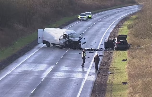 邓弗里斯郡A75公路车祸现场。网上图片
