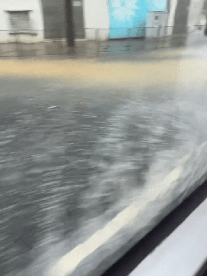 有網民在車上拍攝車外水浸 有網民在車上拍攝車外水浸
