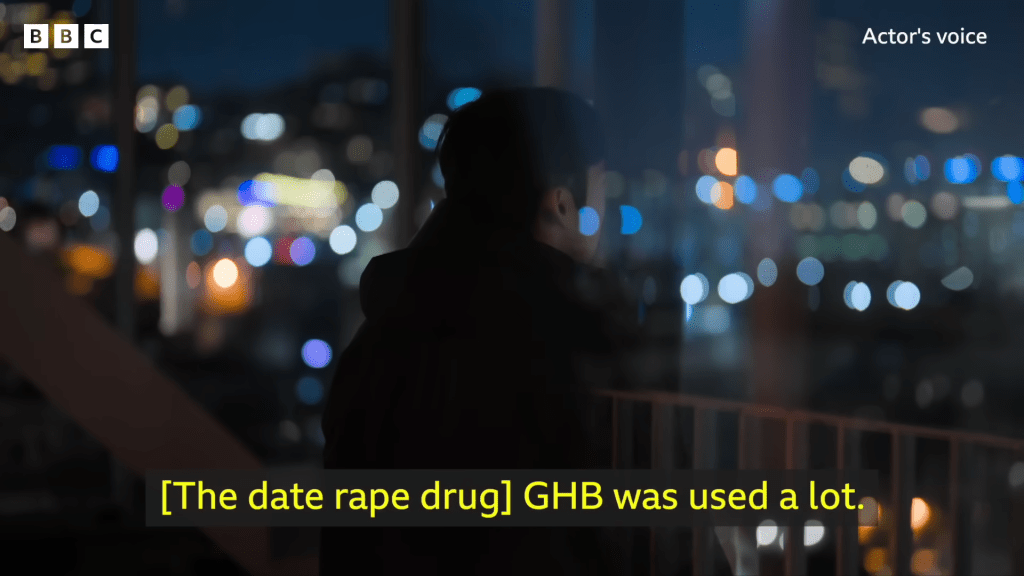 Burning Sun前員工受訪時透露，迷姦藥GHB在夜店中被大量使用，更謂：「每晚都見到吃下GHB後失去意識的女生。」（《BBC》影片截圖）