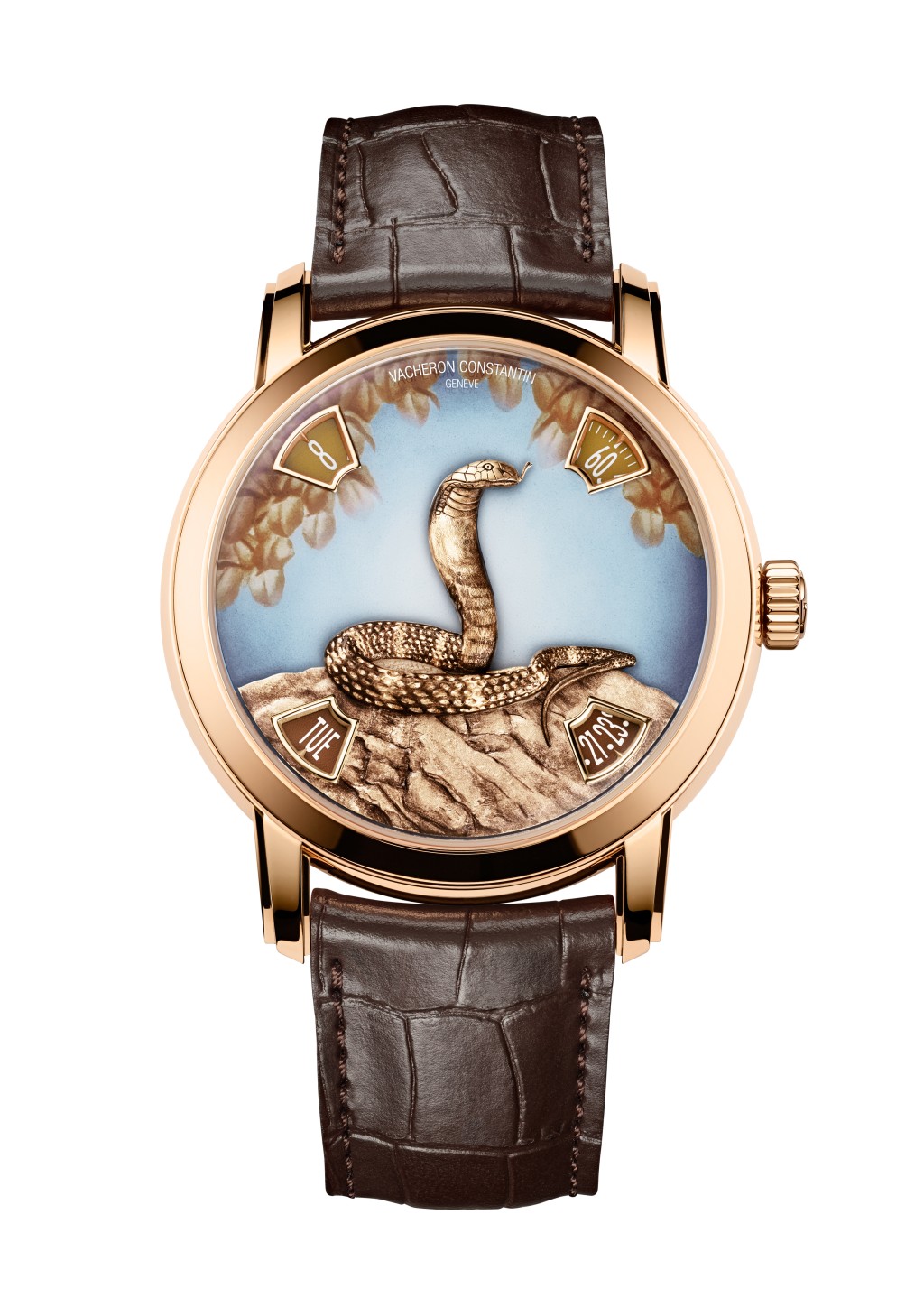 Vacheron Constantin Métiers d'Art The Legend of the Chinese Zodiac-Year of the Snake，表壳：40mm粉红金/ 机芯：2460 G4自动/ 限量：25枚/ 售价：待询。