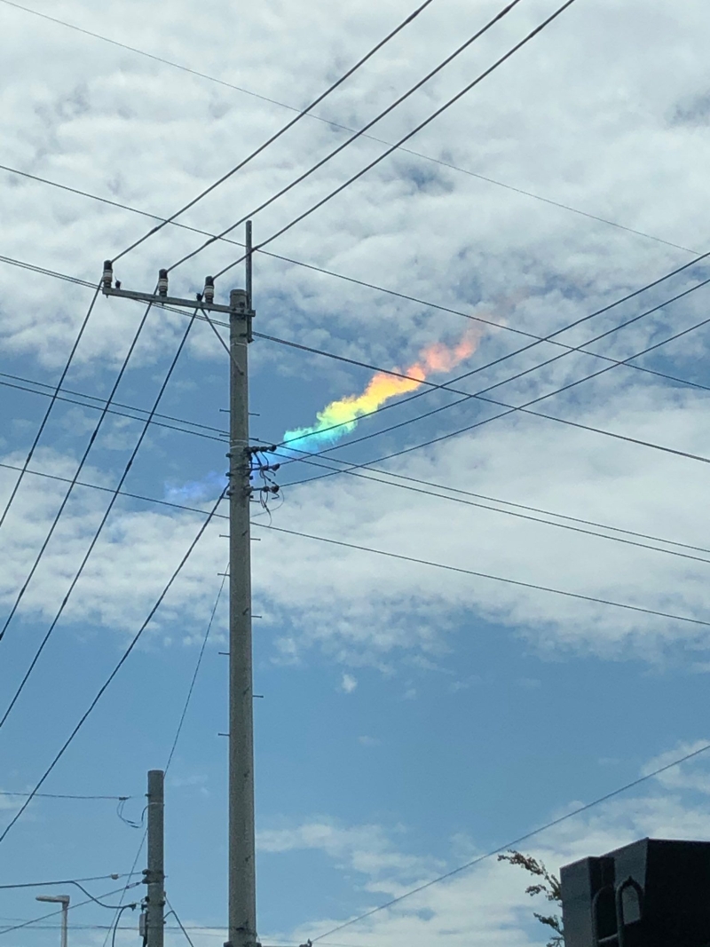 罕见的天文现象「环水平弧」。(网图)